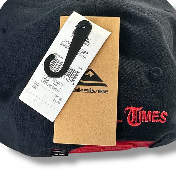 Quiksilver Radical Embroidered Snapback Baseball Cap Hat Big Boys Youth Sz 55cm - Picture 5 of 6